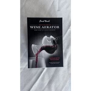 Final Touch Clear Glass Red Wine Aerator, Barware Decanter, Place And Pour NEW